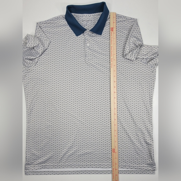 Bonobos Men's Golf Polo Shirt XL Slim Blue Gray Geometric AOP Print Performance - Picture 9 of 11